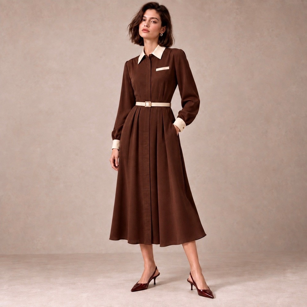 Butterick 4212 Soft Tailored Midi Shirtdress Sz 12-16 Minimalist Chic JG Hook